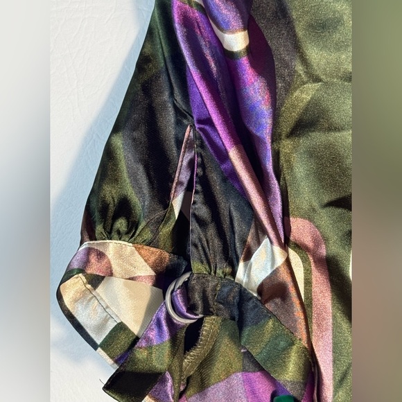 Koan Elegant Purple Geometric Italian Dress 6 - Picture 11 of 11